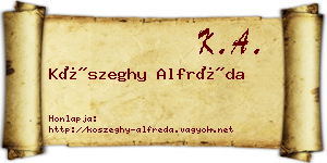 Kőszeghy Alfréda névjegykártya